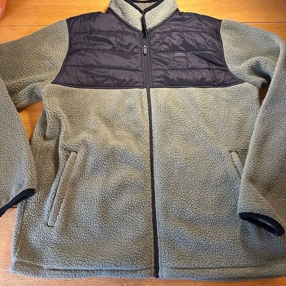 O’Neil Sherpa fleece jacket green black medium